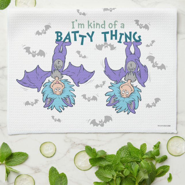 Thing One Thing Two Kind of a Batty Thing Tea Towel (Folded)