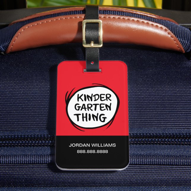Thing One Thing Two - Kindergarten Thing Luggage Tag (Front Insitu 2)