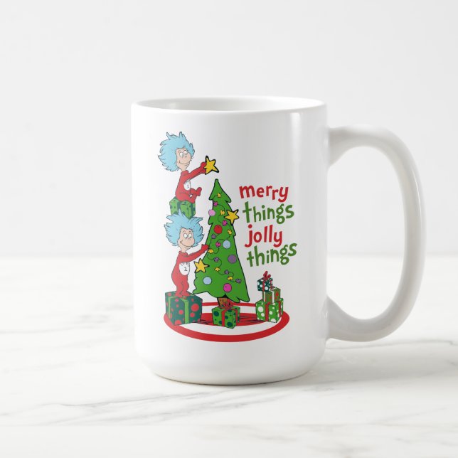 Thing One Thing Two Merry Things Jolly Things Coffee Mug (Right)