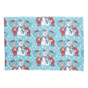 Thing One Thing Two Snowman Pattern Pillowcase