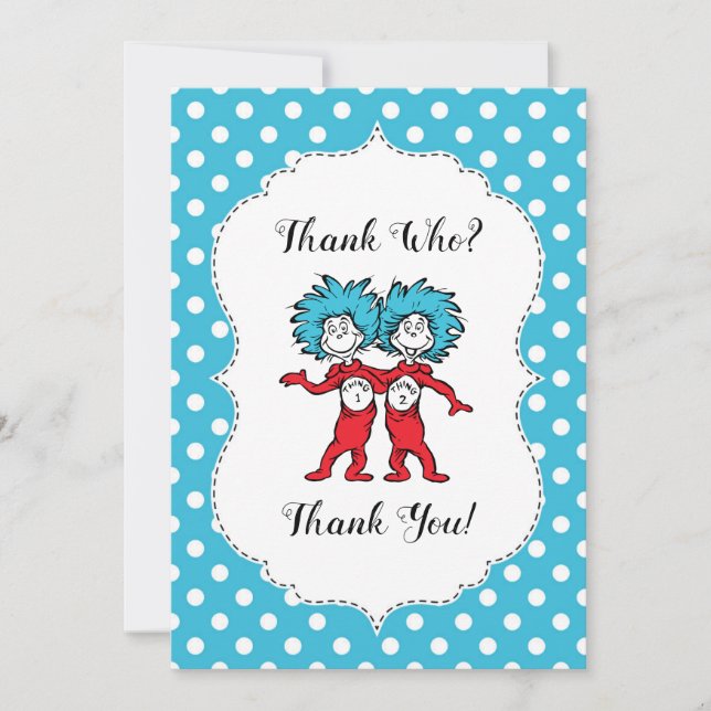 Thing One Thing Two | Twins Baby Shower Thank You (Front)