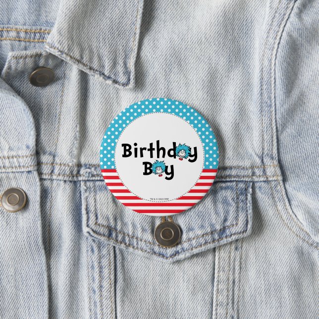 Thing One Thing Two Twins Birthday | Birthday Boy 7.5 Cm Round Badge (In Situ)