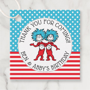 Thing One Thing Two Twins Birthday Favour Tags
