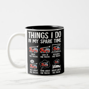 Things I Do In My Spare Time Fire Trucks Firefight Two-Tone Coffee Mug