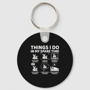 Things I Do In My Spare Time Funny Bunny Rabbit Lo Key Ring