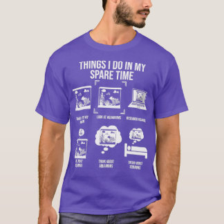 Things I Do In My Spare Time Funny Fish Lover Aqua T-Shirt