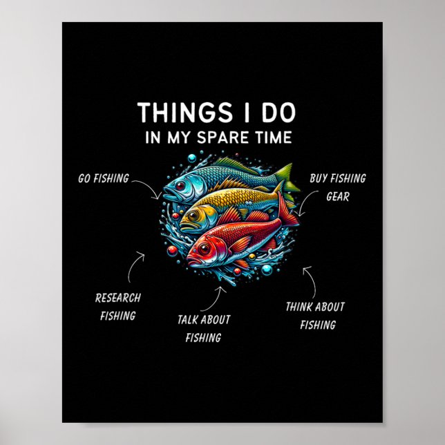 Things I Do In My Spare Time Funny Fishing 3  Poster (Front)