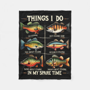 Things I Do In My Spare Time Funny Fishing Fishing Fleece Blanket