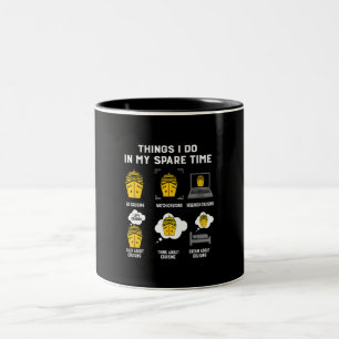 Things I Do In My Spare Time Go Cruising Funny Two-Tone Coffee Mug