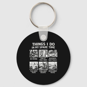 Things i do in my spare time hiking retro  key ring