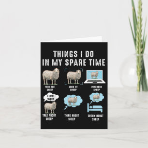 Things I Do In My Spare Time Sheeps Funny Sheep  Card