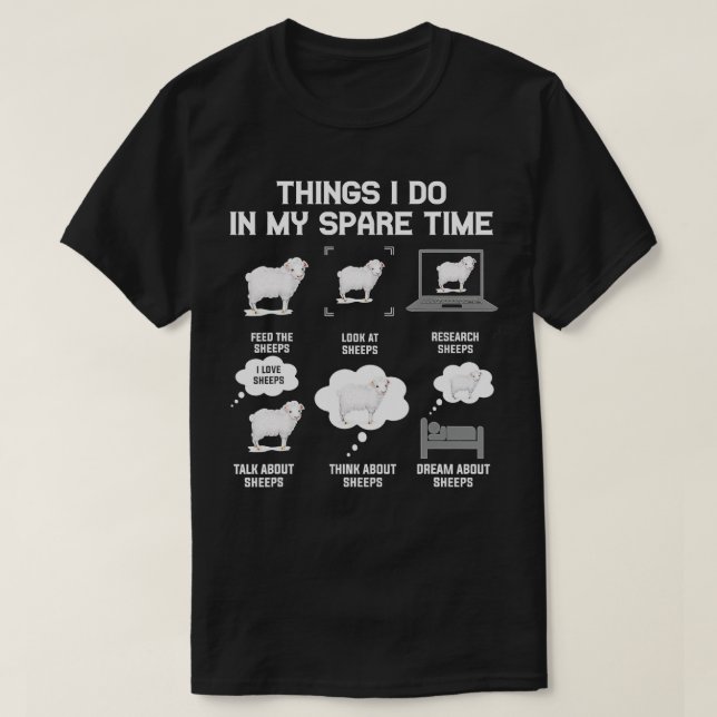 Things I Do In My Spare Time Sheeps funny sheep cu T-Shirt (Design Front)