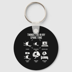 Things I Do In My Spare Time, Snow Skiing Lover Key Ring