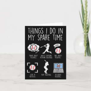 Things I Do Spare Time Baseball Funny Player Men W Card