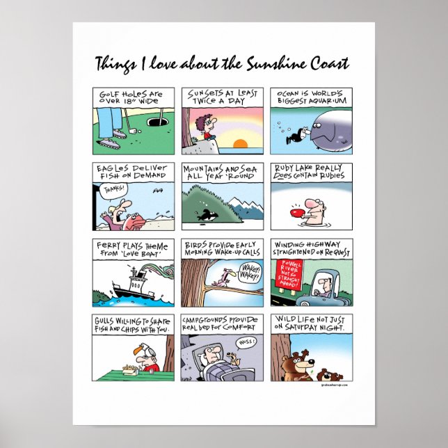 Things I Love About the Sunshine Coast, BC Poster (Front)