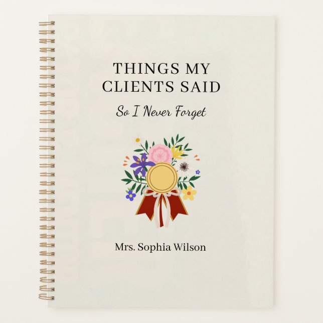 Things My Clients Said Funny Nurse Personalised  Planner (Front)