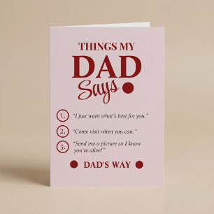 Things My Dad Says Custom Father's Day Card
