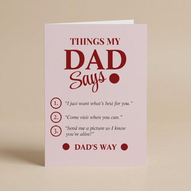 Things My Dad Says Custom Father's Day Card (Creator Uploaded)