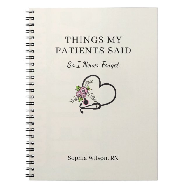 Things My Patients Said Funny Nurse Personalized  Notebook (Front)