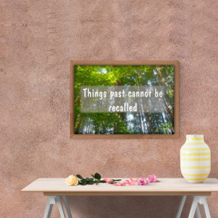 Things past cannot be recalled Inspiration poster
