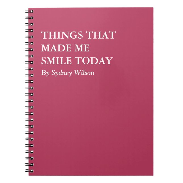 Things That Made Me Smile Today  Notebook (Front)