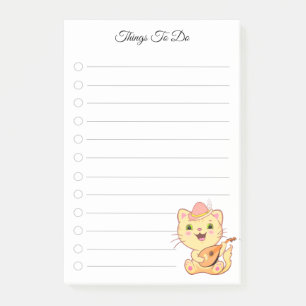 Things To Do & Cute Musical Cat Post-it Notes