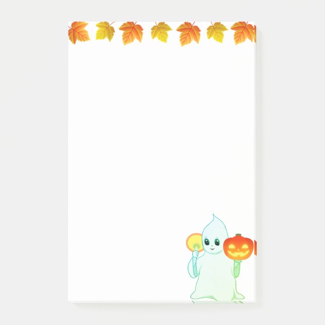 Things To Do & Ghost, Pumpkin & Candle on White Post-it Notes (Front)