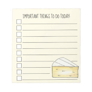 Things To Do List Brie Cheese French Cuisine Notepad
