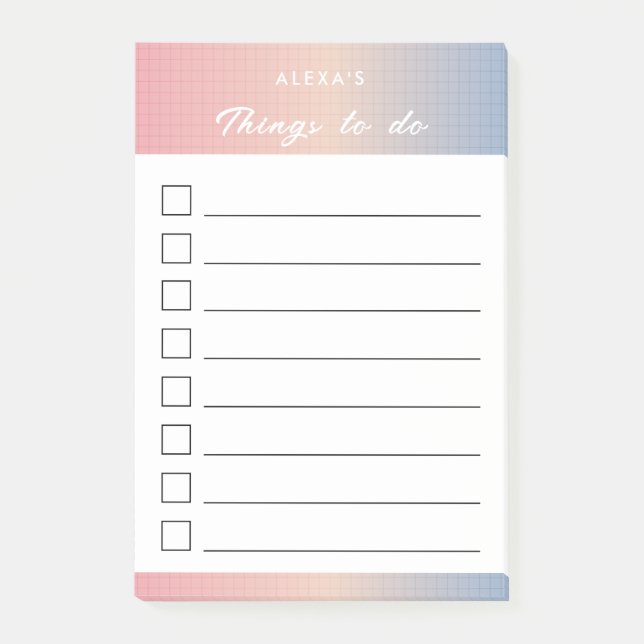 Things to do list - Vaporwave Post-it Notes (Front)