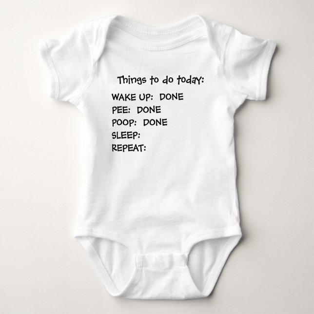Things to do today: baby bodysuit (Front)