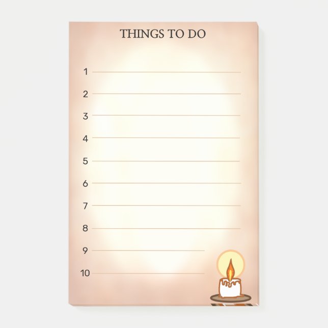 Things To Do with Candle on Scroll Post-it Notes (Front)