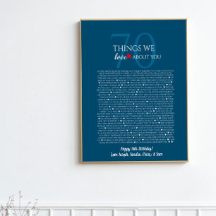  things we love about you 70, 60, 50, poster
