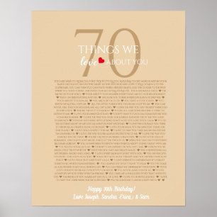 things we love about you 70, 60, 50, poster