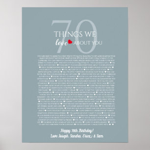  things we love about you 70, 60, 50, poster