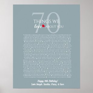 things we love about you 70, 60, 50, poster