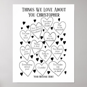 Things We Love About You Birthday Poster