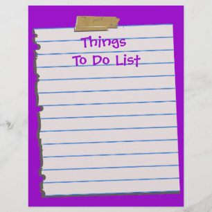 ThingsTo Do List Letterhead Stationery