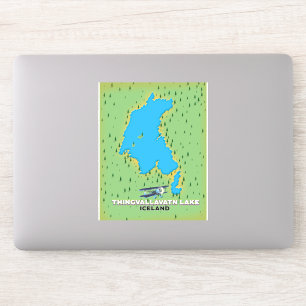 Thingvallavatn lake Iceland travel map