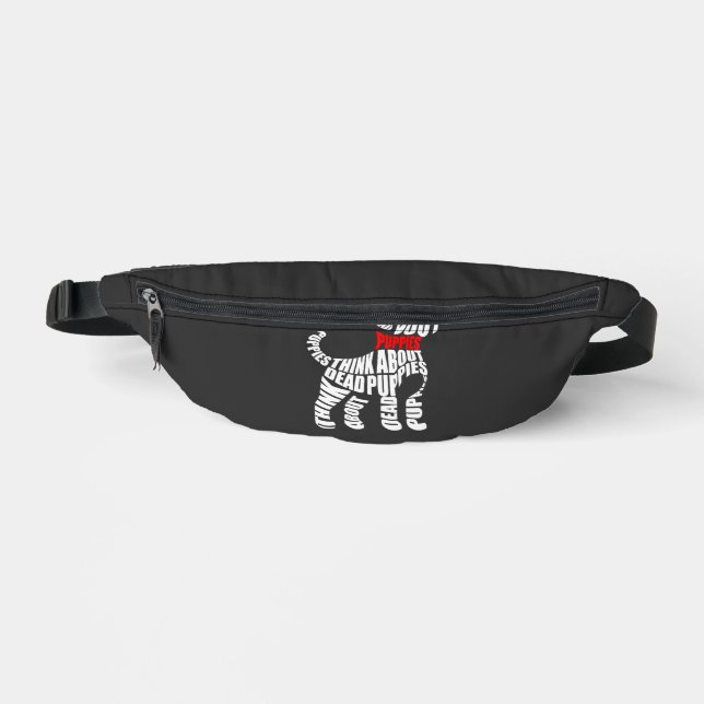 Think about DEAD Puppies White Bum Bags (Front)