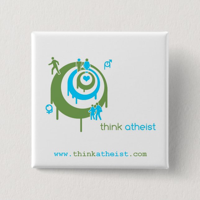 Think Atheist Square Button 1 (Front)