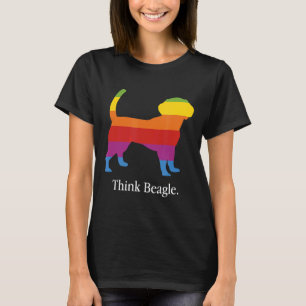 Think Beagle Dog And Pet Owner Pop Tech Cult Sayin T-Shirt