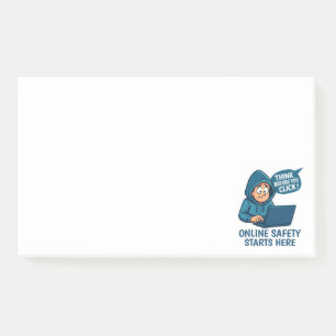 Think Before You Click - Online Safety Awareness Post-it Notes