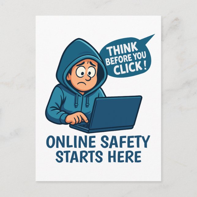 Think Before You Click - Online Safety Awareness Postcard (Front)