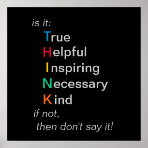 THINK - before you speak - poster