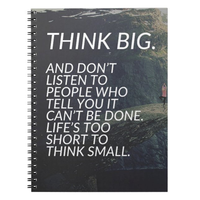 THINK BIG - Inspirational Words Spiral Notebook (Front)