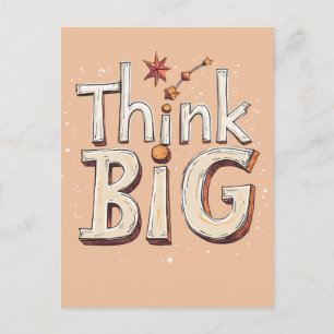 Think big quote postcard