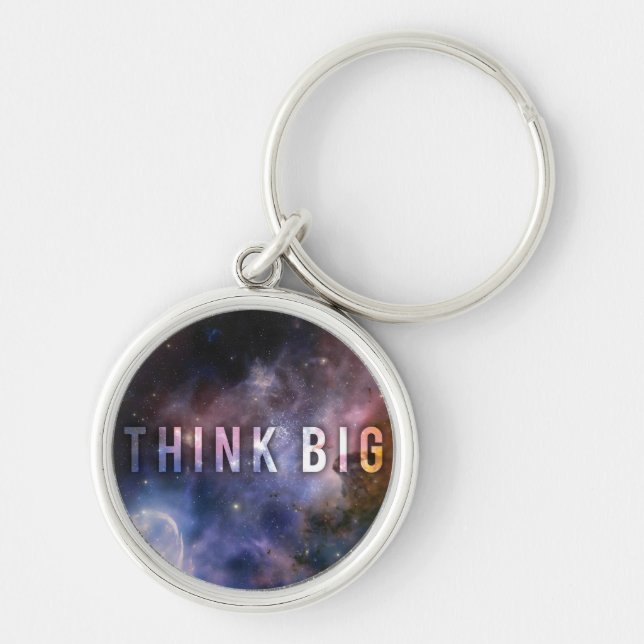 THINK BIG - Space and Universe Motivational Key Ring (Front)