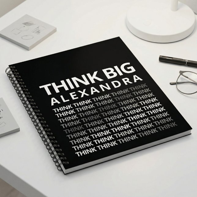 Think Big Typography Mindset Journal Black White  (Creator Uploaded)