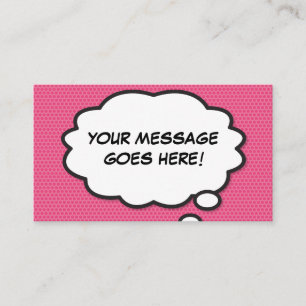 Think Bubble Fun Retro Comic Book Pink Business Card