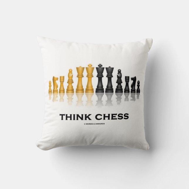 Think Chess Reflective Chess Set Chess Advice Cushion (Front)